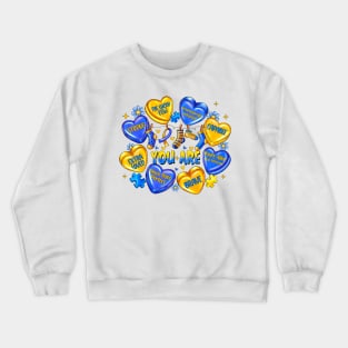 Down Syndrome Heart Candy, Down Syndrome Awareness, Love Down Syndrome Crewneck Sweatshirt
